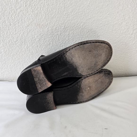 Frye Elyssa Black Leather Shootie Ankle Flat Boot Size 7.5 - Picture 10 of 16